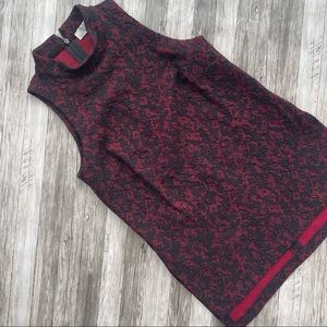 MICHAEL by Michael Kors red and black lacy top, sleeveless, XS, EUC!!